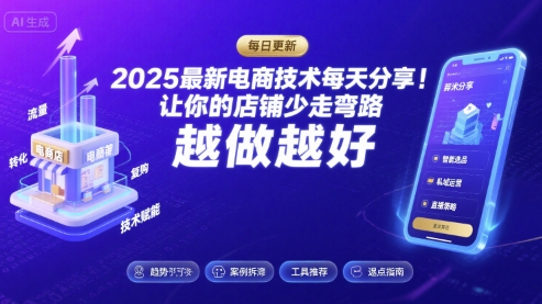 2026最新电商技术每天分享，让你的店铺少走弯路，越做越好(更新26年04月)-品正游戏资源